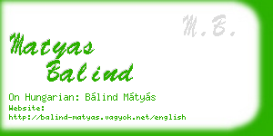 matyas balind business card