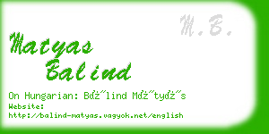 matyas balind business card